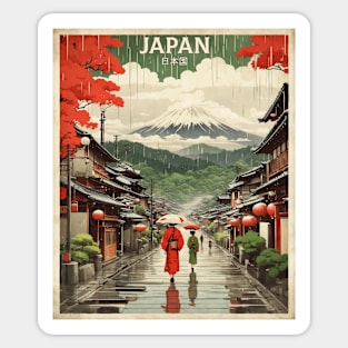 Kyoto Japan Rainy Day Vintage Travel Tourism Sticker